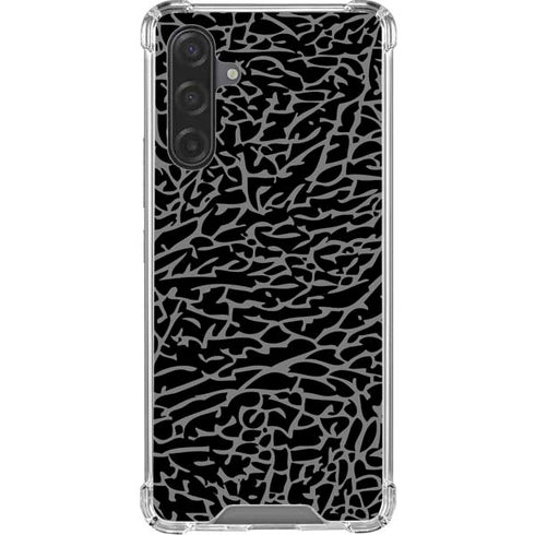 Elephant Print Black Galaxy A17 Clear Case