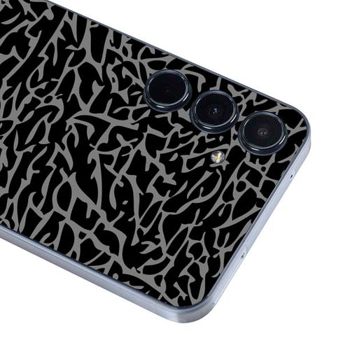 Elephant Print Black Galaxy A35 5G Skin