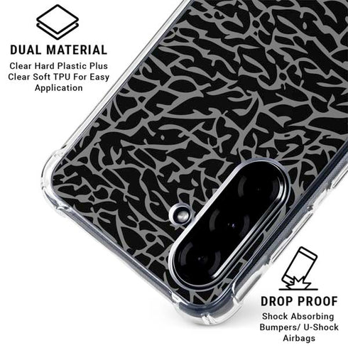 Elephant Print Black Galaxy A36 5G Clear Case