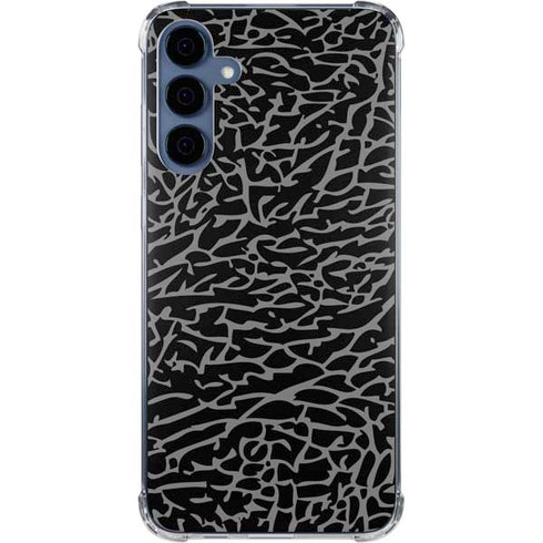 Elephant Print Black Galaxy A55 5G Clear Case