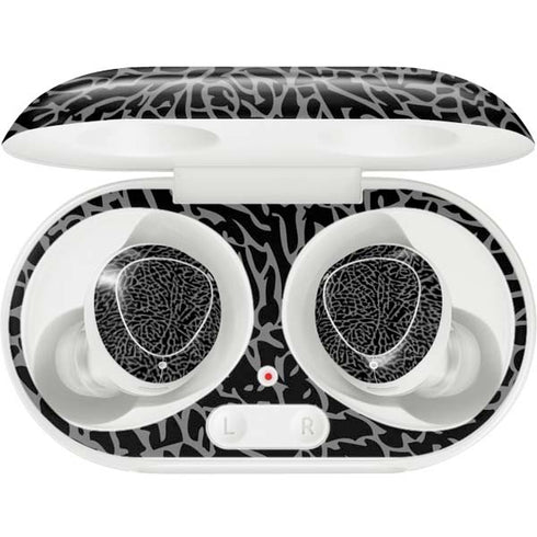 Elephant Print Black Galaxy Buds Plus Skin