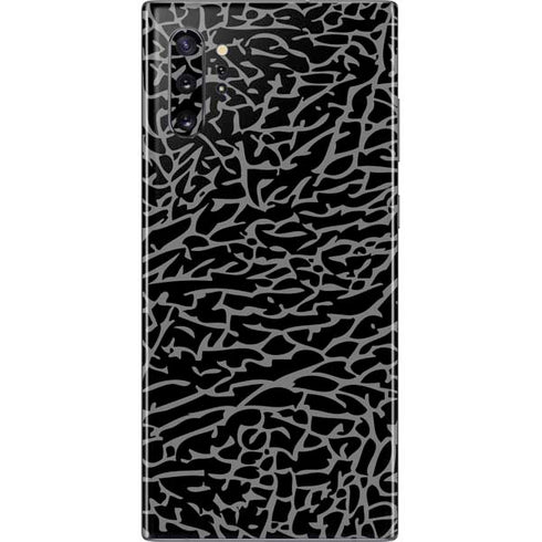 Elephant Print Black Galaxy Note 10 Plus Skin