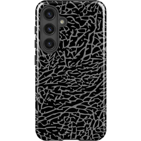 Elephant Print Black Galaxy S25 Impact Case