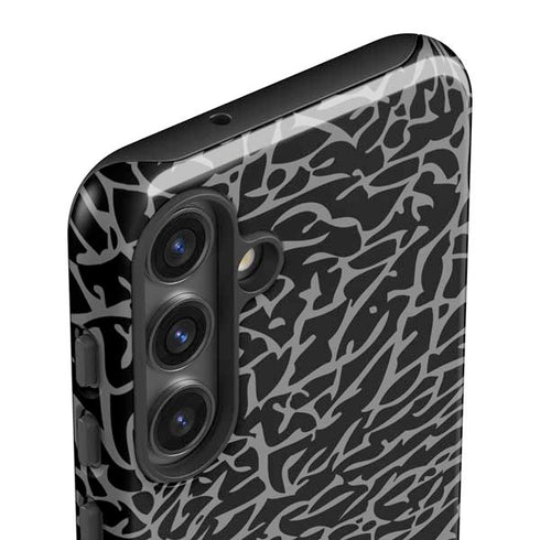 Elephant Print Black Galaxy S25 Impact Case