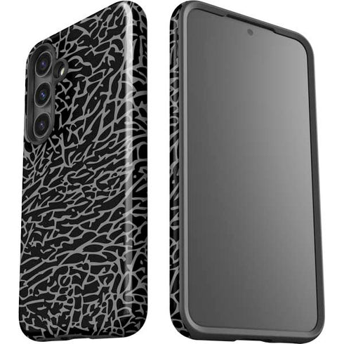 Elephant Print Black Galaxy S25 Impact Case