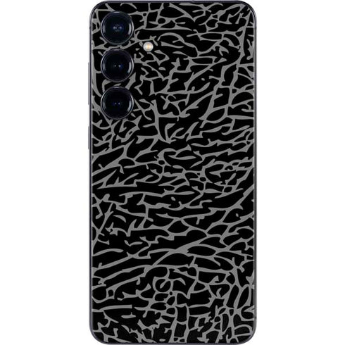 Elephant Print Black Galaxy S25 Plus Skin