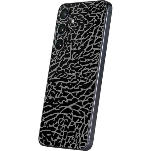 Elephant Print Black Galaxy S24 Skin