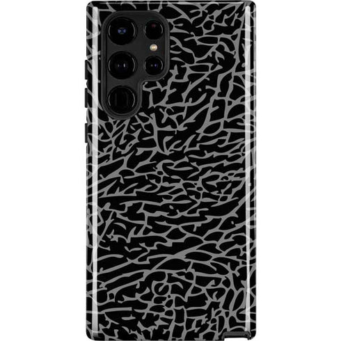 Elephant Print Black Galaxy S25 Ultra Impact Case