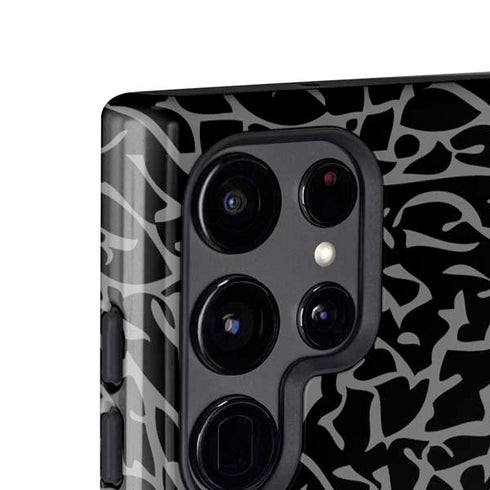 Elephant Print Black Galaxy S25 Ultra Impact Case