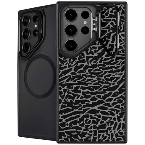 Elephant Print Black Galaxy S24 Ultra Kickstand Case