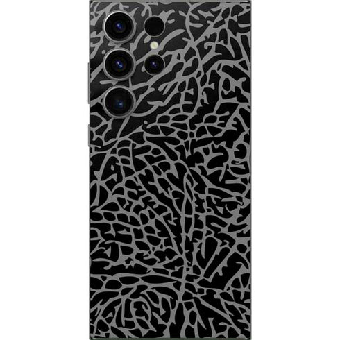 Elephant Print Black Galaxy S24 Ultra Skin