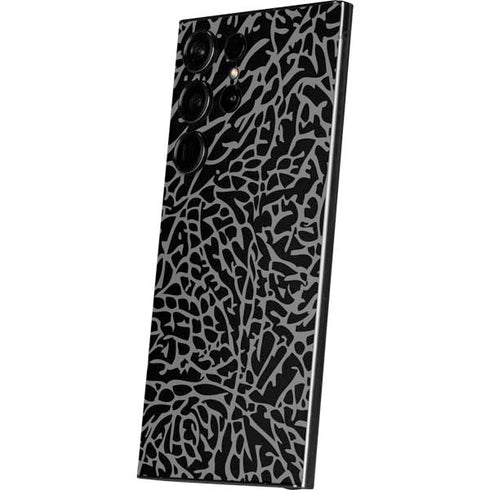 Elephant Print Black Galaxy S25 Ultra Skin