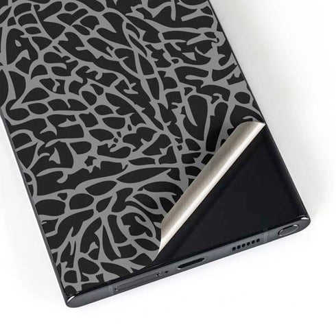 Elephant Print Black Galaxy S25 Ultra Skin