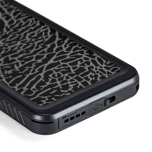 Elephant Print Black Galaxy S24 Waterproof Case