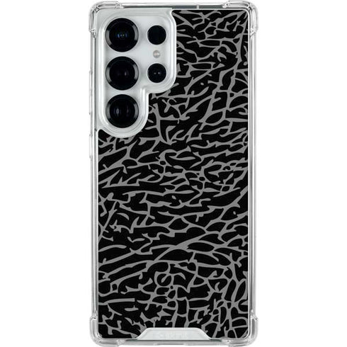 Elephant Print Black Galaxy S25 Ultra Clear Case