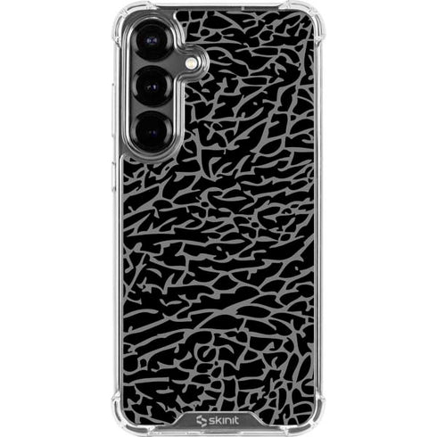 Elephant Print Black Galaxy S26 Clear Case