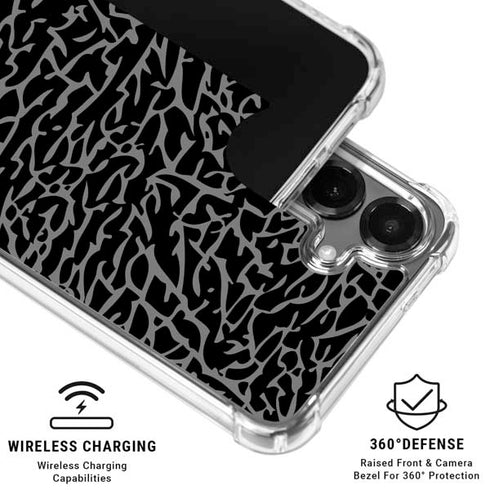 Elephant Print Black Galaxy S26 Clear Case