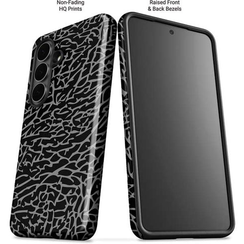 Elephant Print Black Galaxy S26 Impact Case