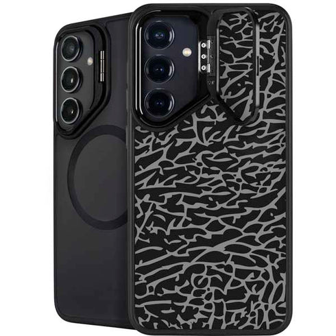Elephant Print Black Galaxy S26 Kickstand Case