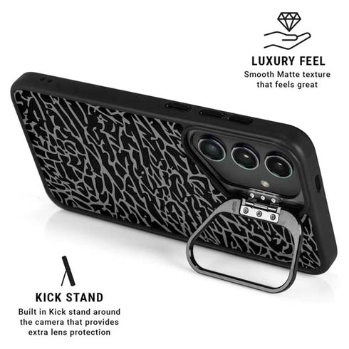 Elephant Print Black Galaxy S26 Ultra Kickstand Case