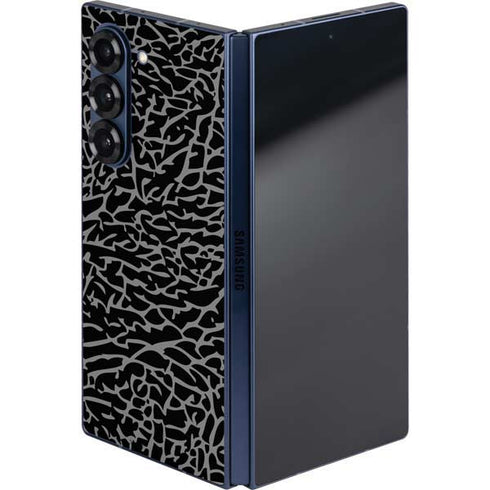 Elephant Print Black Galaxy Z Fold6 Skin