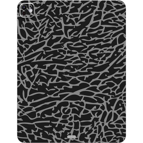 Elephant Print Black iPad Pro 13in M4 (2024) Skin
