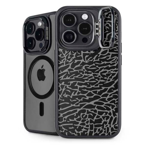 Elephant Print Black iPhone 13 Pro Kickstand Case