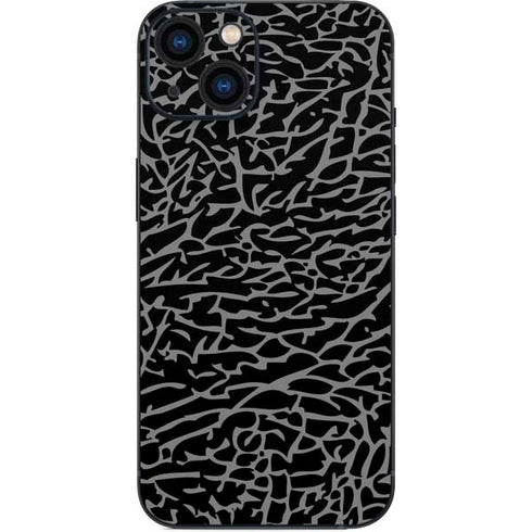 Elephant Print Black iPhone Skins