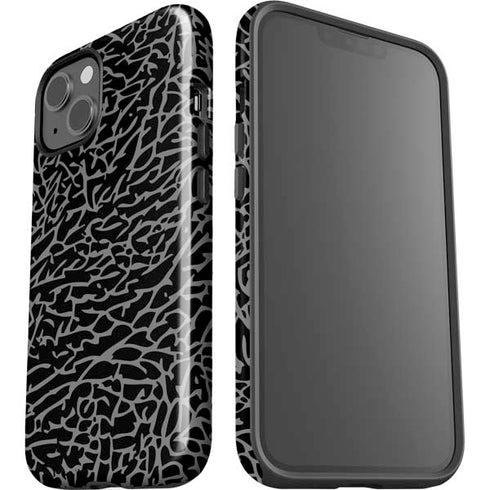Elephant Print Black iPhone 15 Impact Case