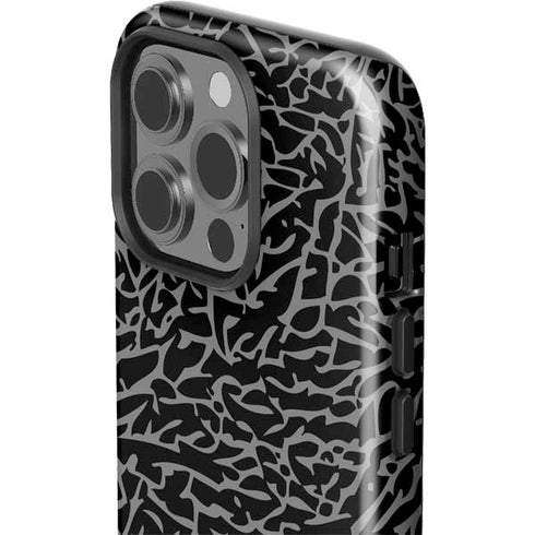 Elephant Print Black iPhone 15 Pro Impact Case