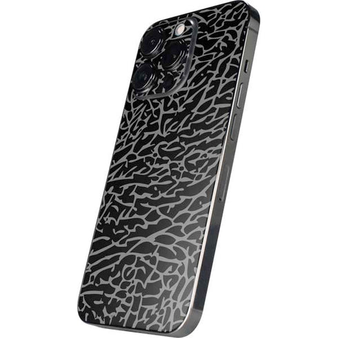 Elephant Print Black iPhone 15 Pro Max Skin