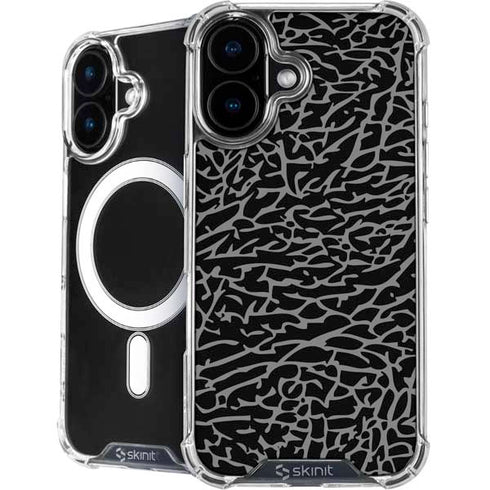 Elephant Print Black iPhone 16 MagSafe Case