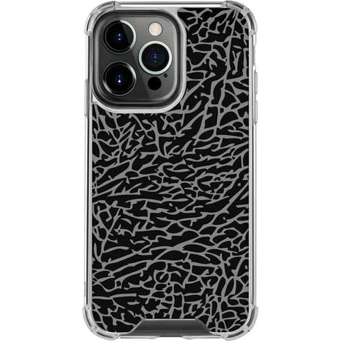 Elephant Print Black iPhone 16 Pro Clear Case