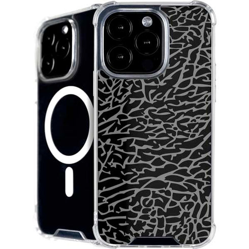Elephant Print Black iPhone 16 Pro MagSafe Case