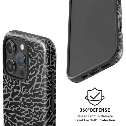 Elephant Print Black iPhone 16 Pro Magsafe Impact Case