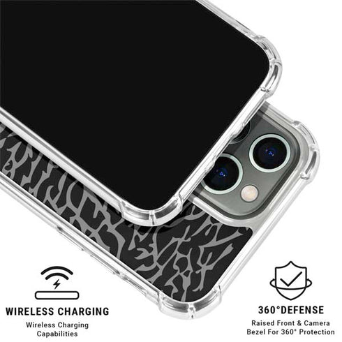Elephant Print Black iPhone 16 Pro Max Clear Case