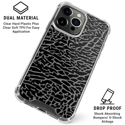 Elephant Print Black iPhone 16 Pro Max Clear Case