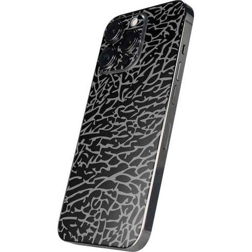 Elephant Print Black iPhone 16 Pro Max Skin