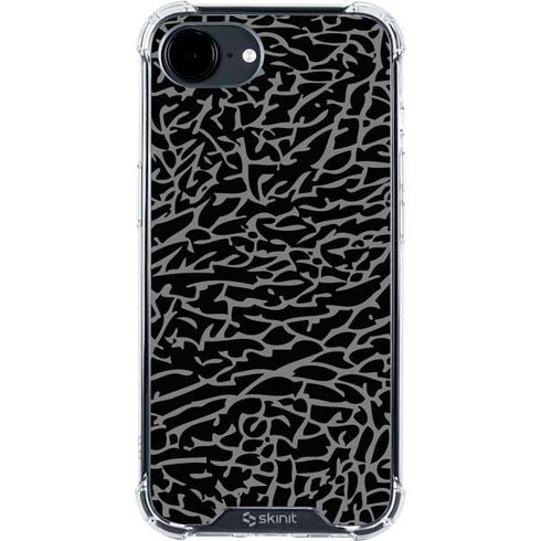 Elephant Print Black iPhone 16e Clear Case