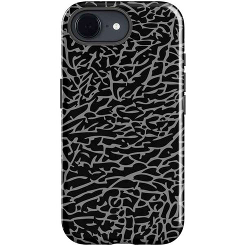 Elephant Print Black iPhone 16e Impact Case