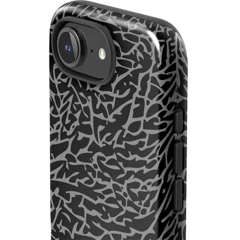 Elephant Print Black iPhone 16e Impact Case