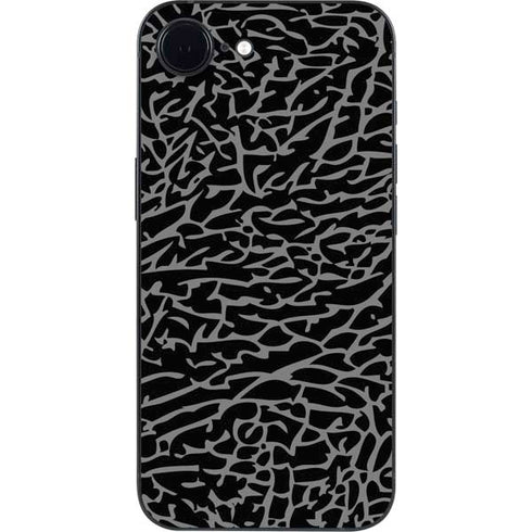 Elephant Print Black iPhone 16e Skin
