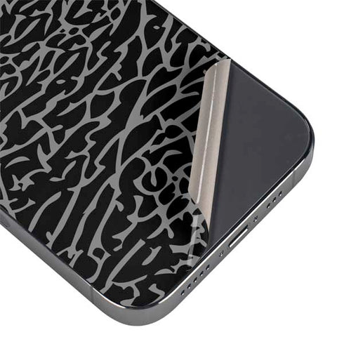 Elephant Print Black iPhone 16e Skin