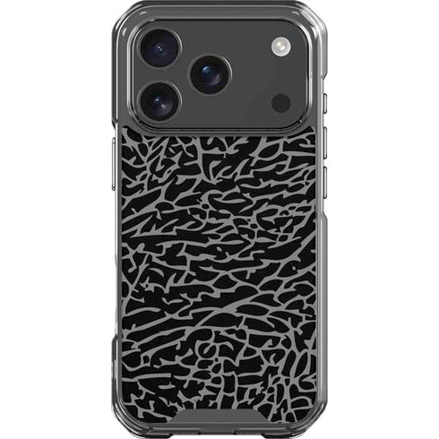 Elephant Print Black iPhone 18 Pro Clear Case