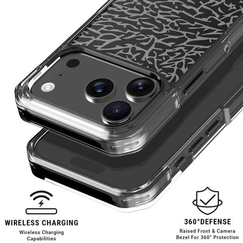 Elephant Print Black iPhone 18 Pro Clear Case