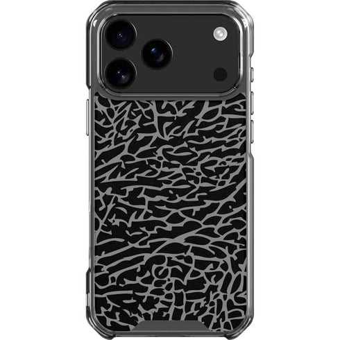 Elephant Print Black iPhone 18 Pro Max Clear Case