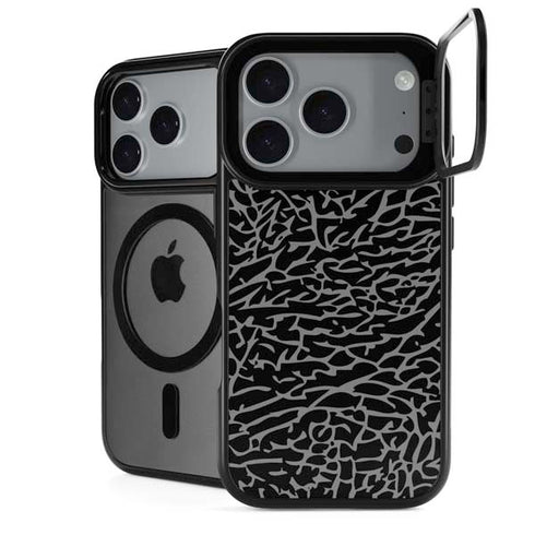 Elephant Print Black iPhone 18 Pro Max Kickstand Case