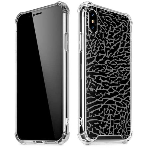 Elephant Print Black iPhone X/XS Clear Case