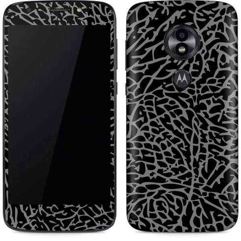 Elephant Print Black Moto E5 Play Skin
