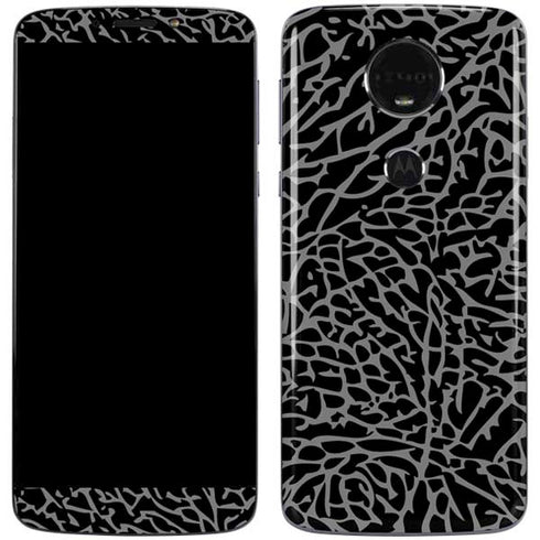 Elephant Print Black Moto E5 Plus Skin